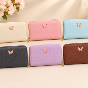 Billetera para Dama Diseño Mariposa con Cierre Perimetral