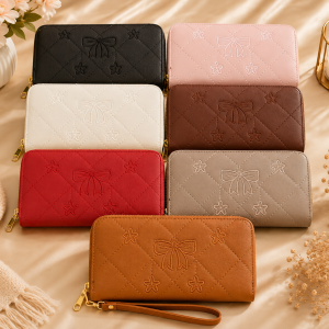 Billetera Dama Elegance Lazo Acolchado Premium