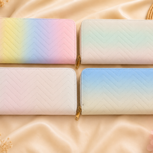 Billetera Pastel Chevron Sin Correa para Mujer
